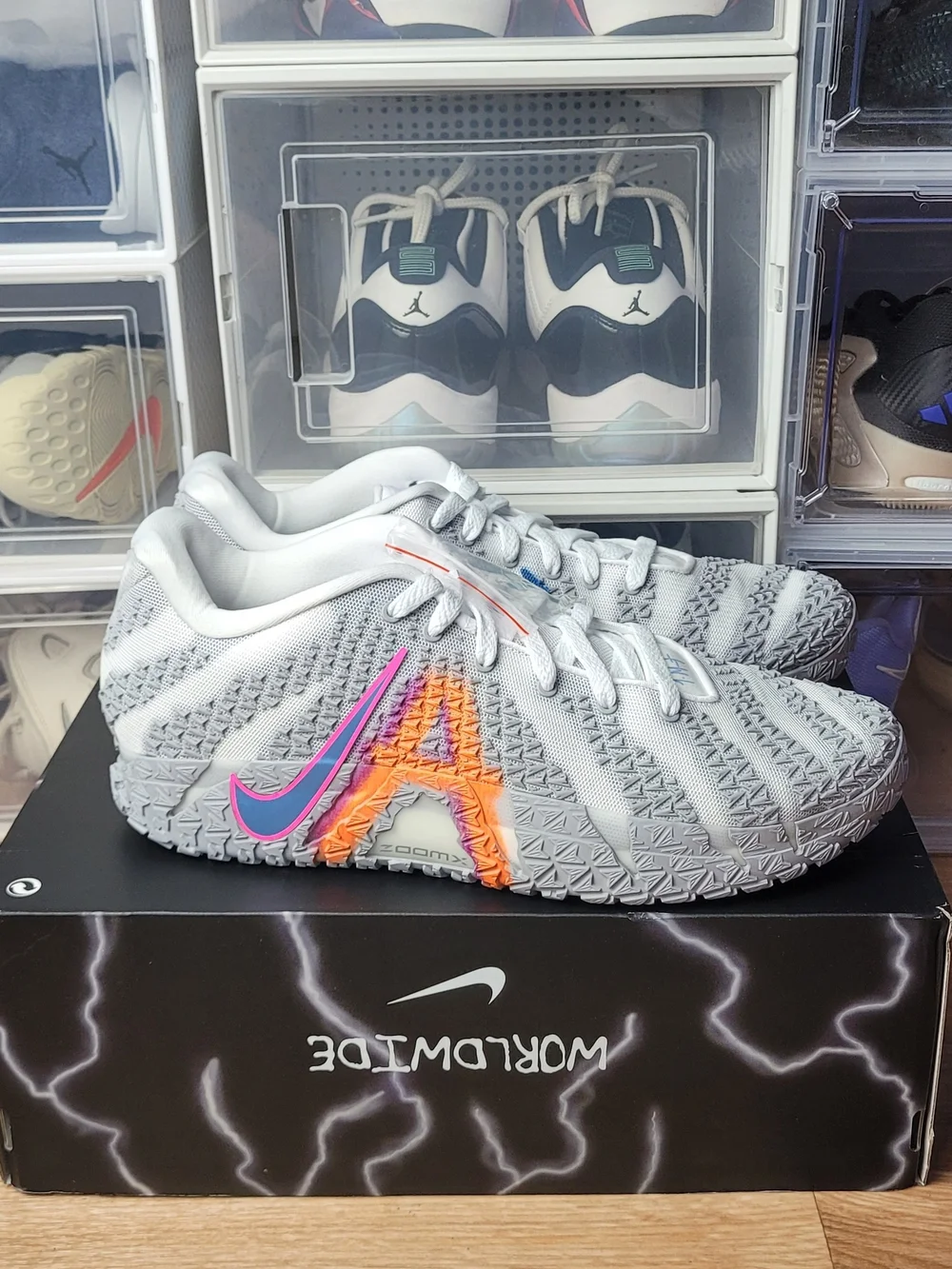 Nike Ja 3 Light Show White Grey Orange HF2794-100 Men's S 13.5
